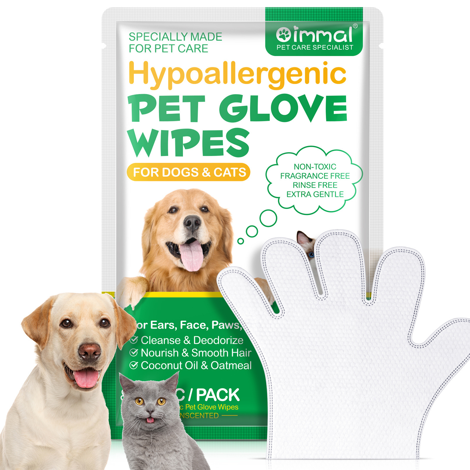 OIMMAI private label disposable travel cats dogs aloe vera non toxic pet eye wet wipes,pet cleaning gloves wipes