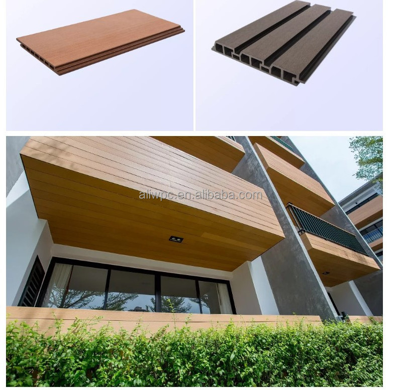 Exterior decoration Outdoor plastic composite fluted wpc wall cladding