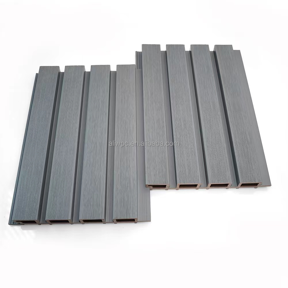 Exterior decoration Outdoor plastic composite fluted wpc wall cladding