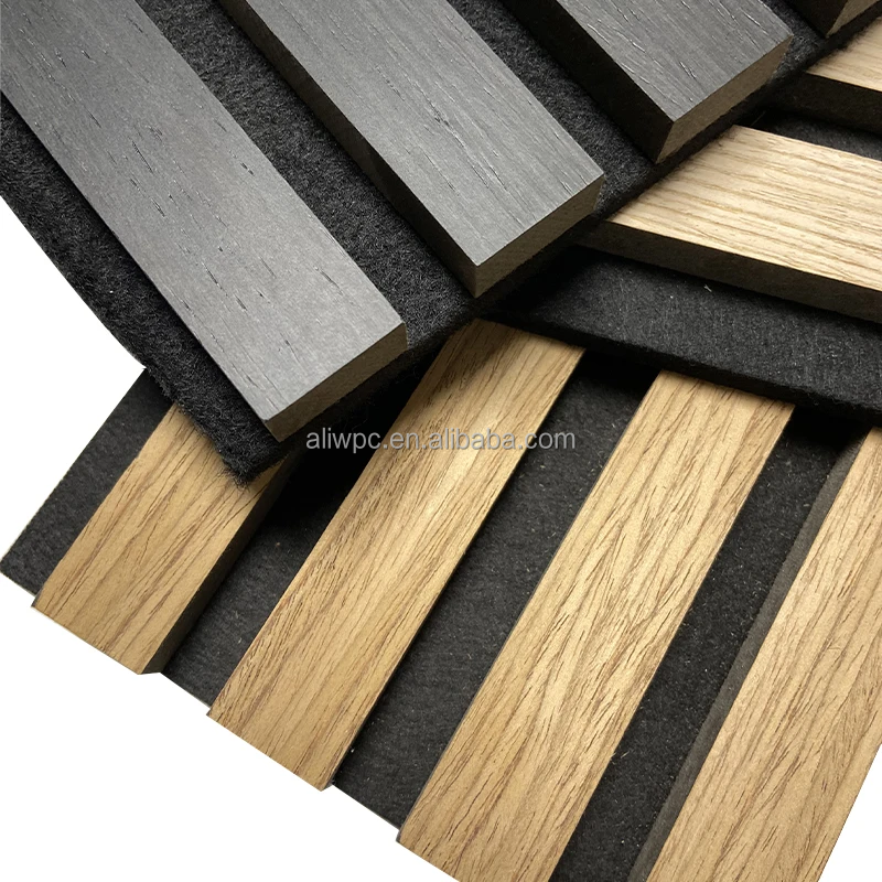 Wall Decoration Akupanel 3D design interior Acoustic Panel Wooden Sound Isolation Acoustic Slat Wall Panels