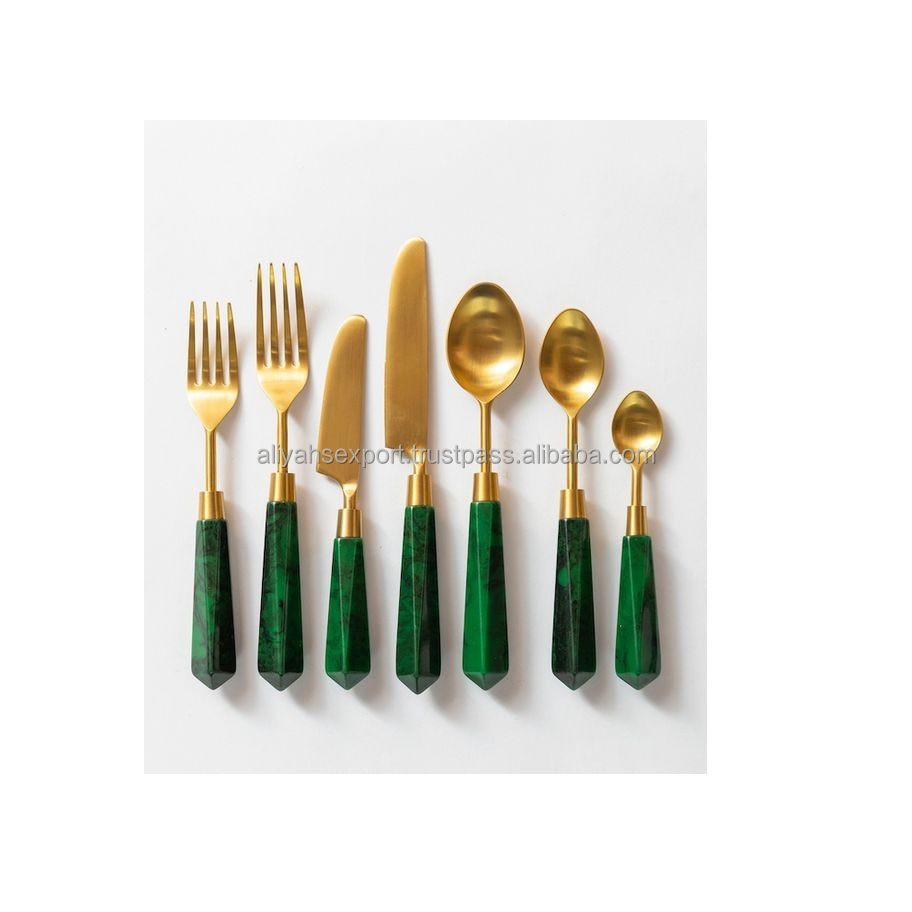 Modern Acrylic Handle Designs Flatware Cutlery set Indoor House Handmade Finishing Highly Colored Coated Cutlery Se