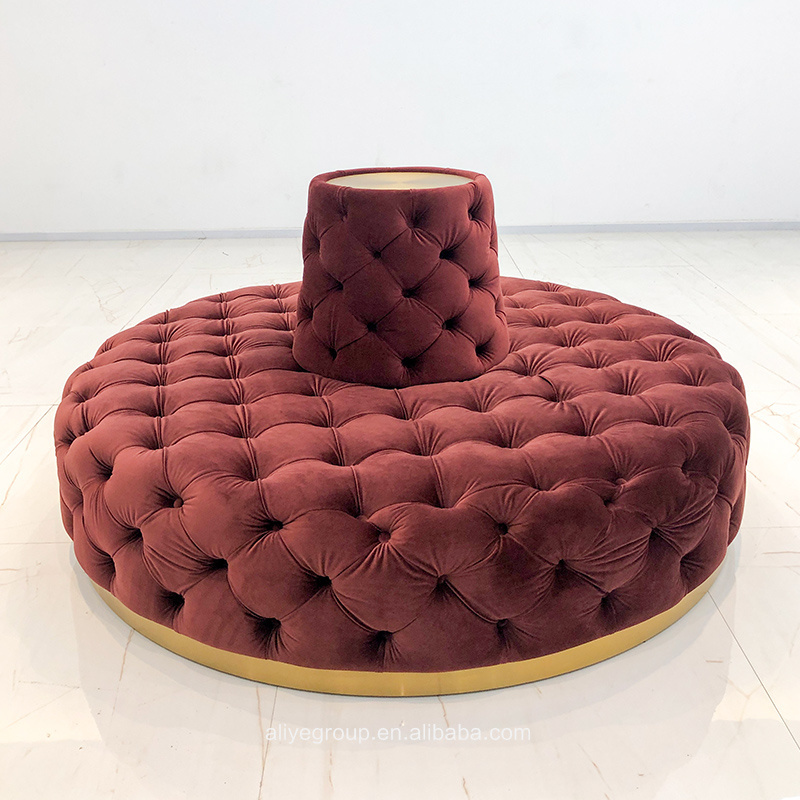 New model product hotel circular modern living room tufted round velvet sectional button-tufted sofa