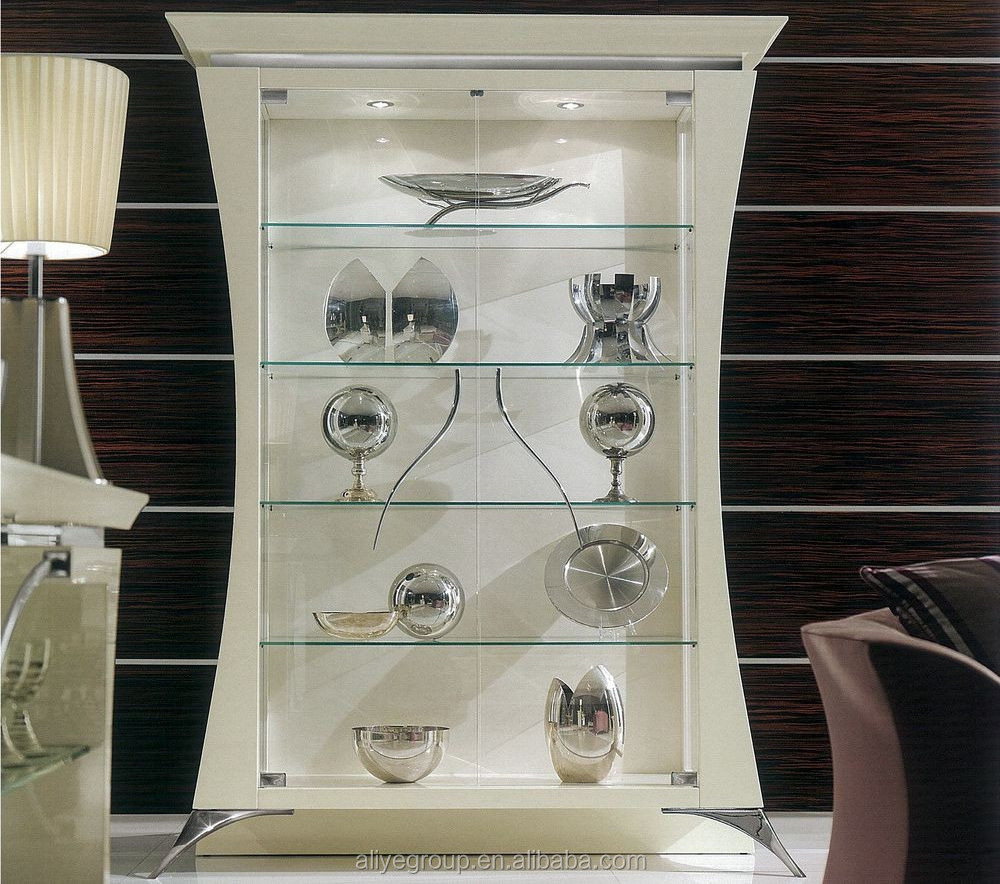 BL11309A-Classic italian style small showcase luxury wooden glass display cabinet