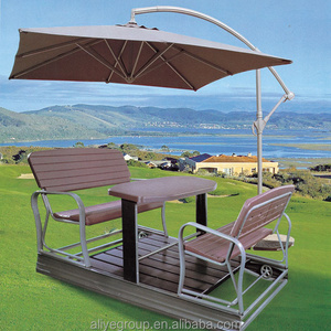 luxury 4 seater patio aluminium frame dining swing chair with canopy curtain and table outdoor