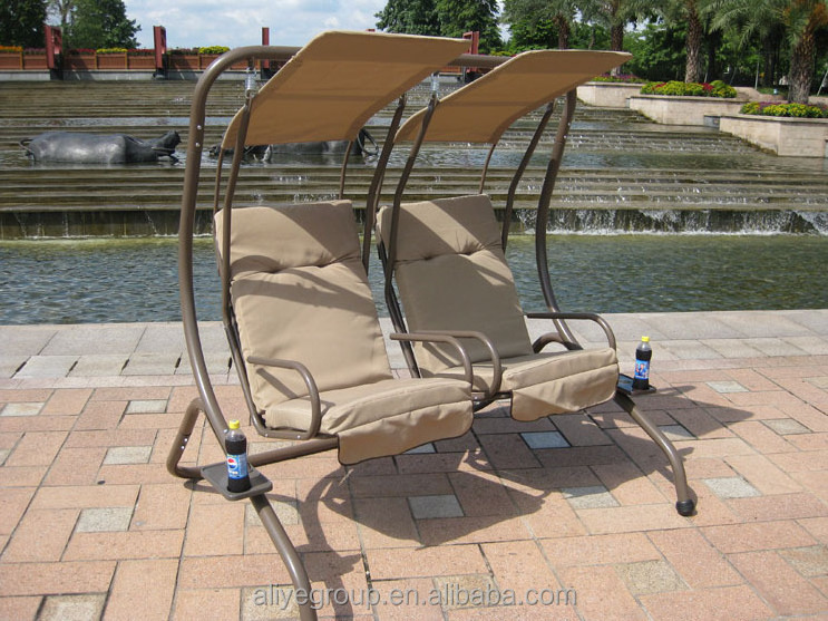 3 Seat Outdoor Hanging Swing Chair for Adults with Canopy