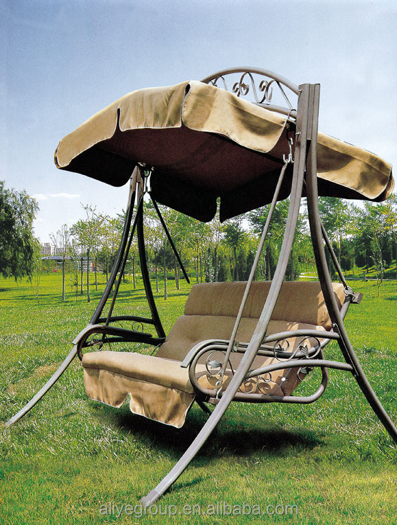 3 Seat Outdoor Hanging Swing Chair for Adults with Canopy