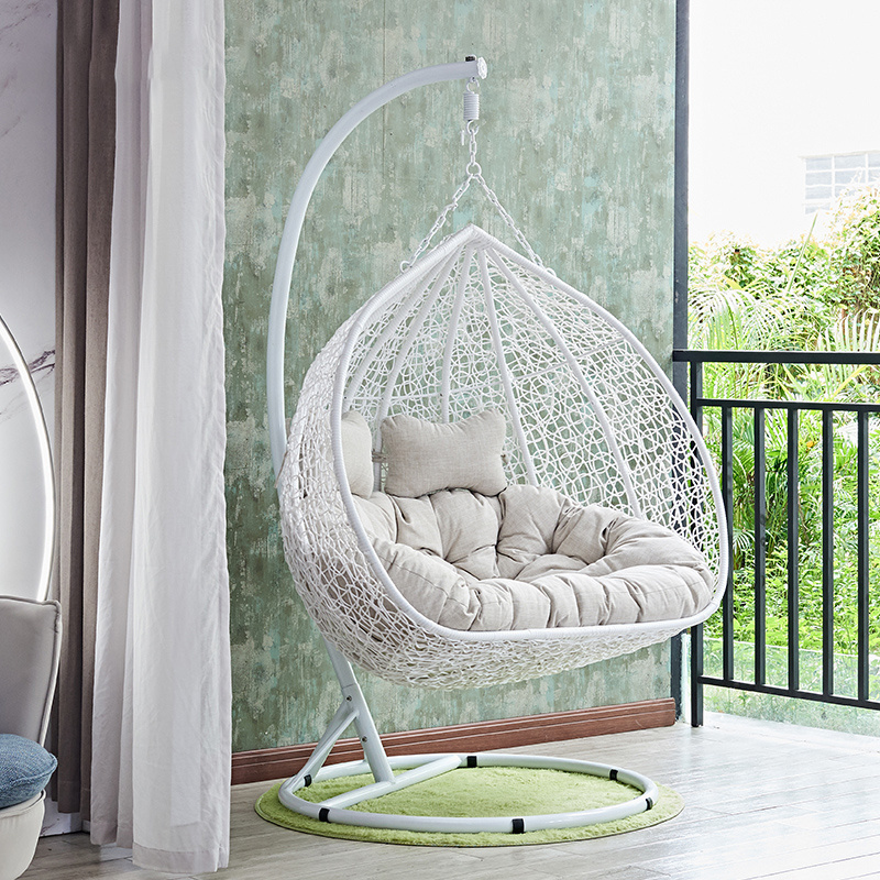 Outdoor furniture relaxing hanging chair rattan aluminum frame swing chair patio swing