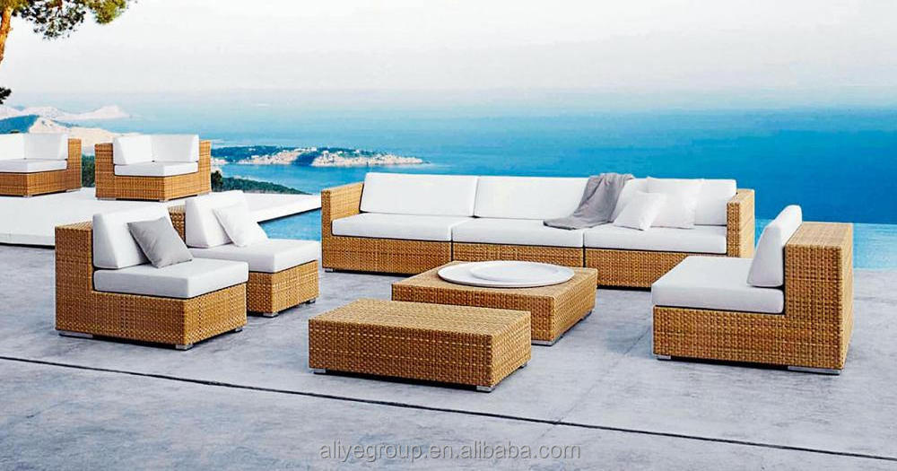 Hotel commercial sofa set white rattan outdoor furniture and swivel glider chair