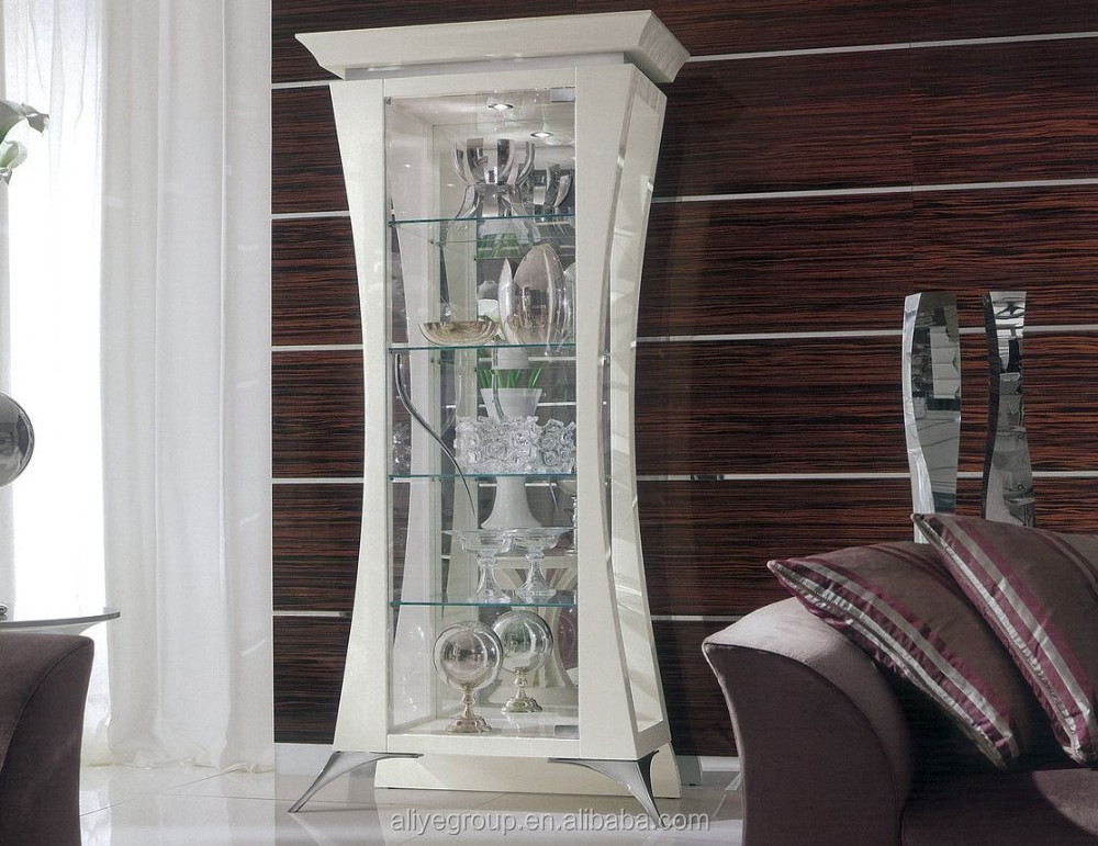 BL11309A-Classic italian style small showcase luxury wooden glass display cabinet