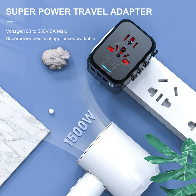 Travel Adapter Usb Pd Wall Power Travel Adaptor Multi Plug Travel Adapter Universal