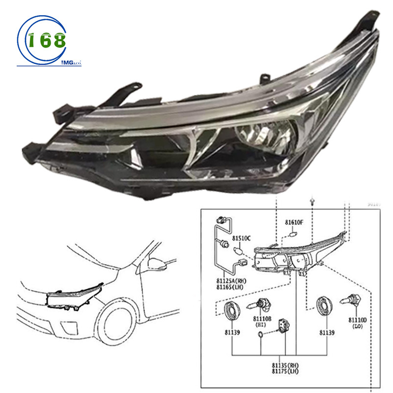 High Quality Led Light 81110-02P80 81150-02P80 Headlight For Toyota Corolla 2017 Eu Version Head Lamp