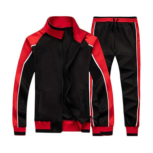 Tracksuit Design Your Own 2 Piece Track Suit Mens Fitted Black With Side White Stripe Tracksuit