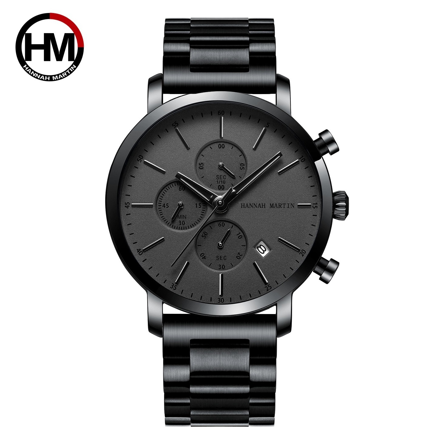 2021 Luxury Japan Movt Quartz Watch Stainless Steel Back Mens Watch Best Quality Black Man 3atm Water Resistant Alloy Watches