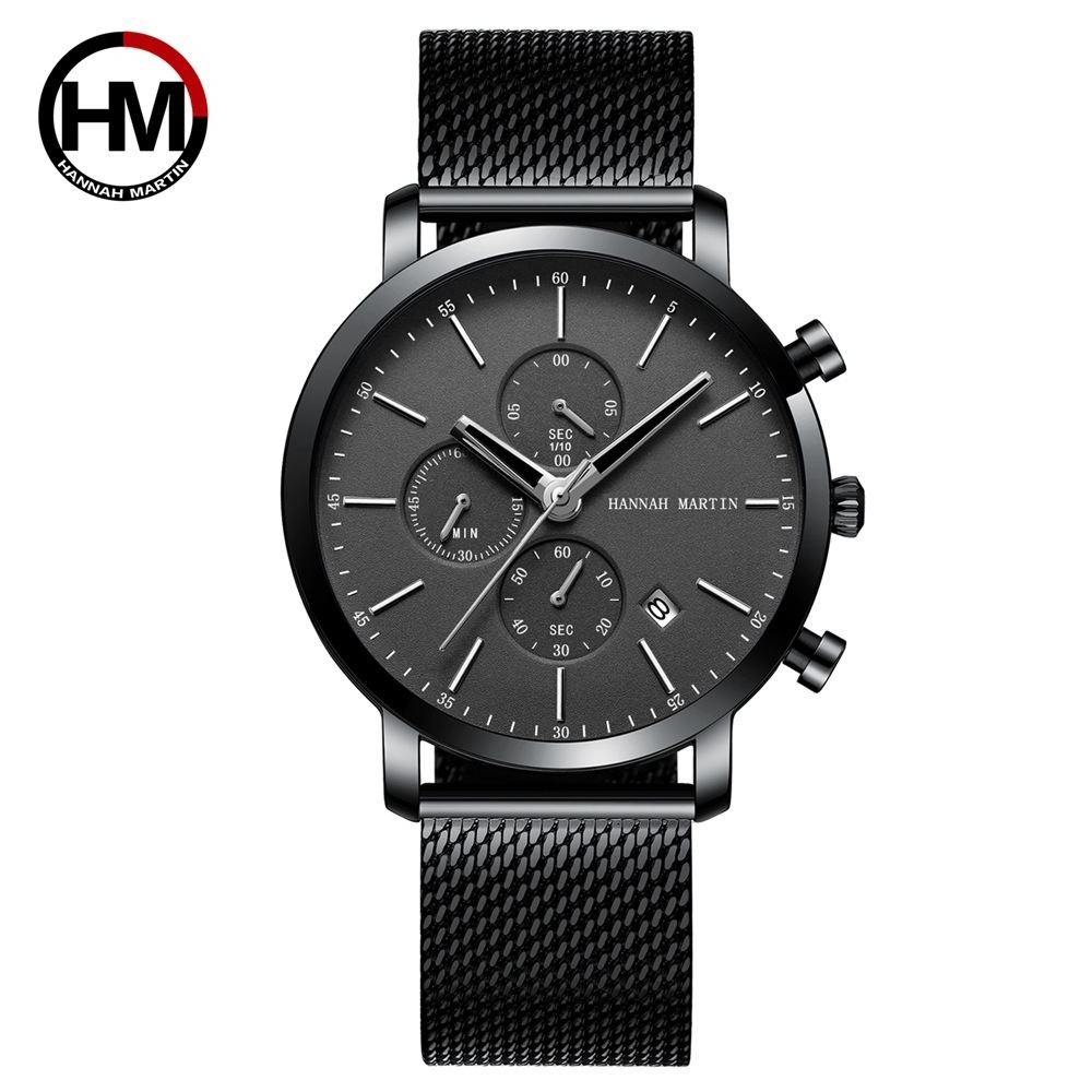 2021 Luxury Japan Movt Quartz Watch Stainless Steel Back Mens Watch Best Quality Black Man 3atm Water Resistant Alloy Watches