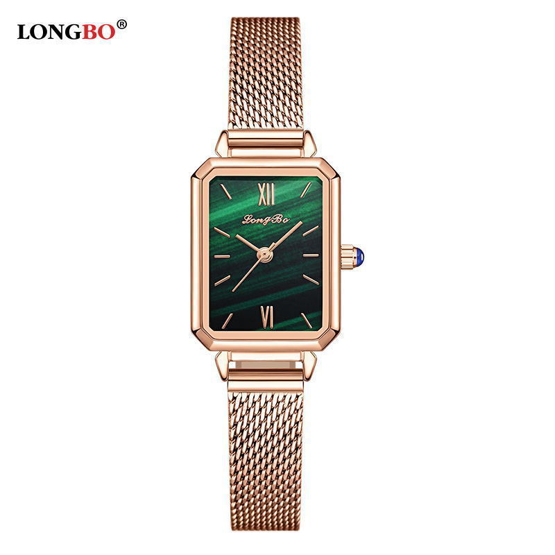 Fashion Green Dial Women Quartz Watch with Stainless Steel / Leather Strap Luxury Ladies Analog Wristwatch