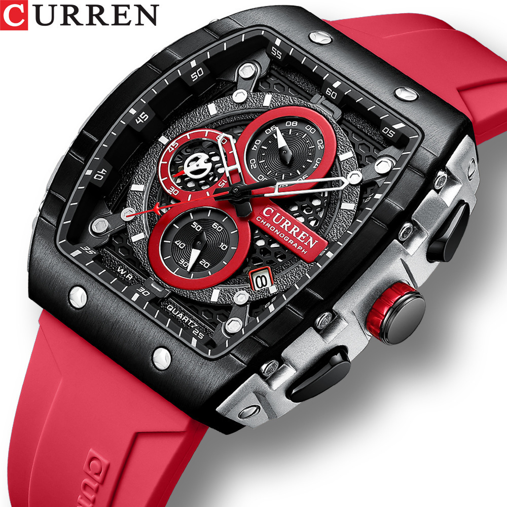 2022 CURREN 8442  Men's Watches Sport Chronograph Wristwatches Luxury With Luminous Quartz Watch Relogio Masculino Male Clock