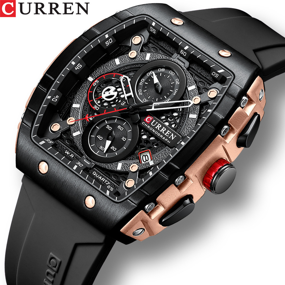 2022 CURREN 8442  Men's Watches Sport Chronograph Wristwatches Luxury With Luminous Quartz Watch Relogio Masculino Male Clock