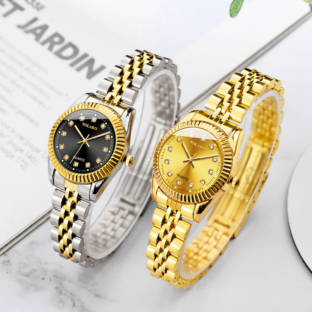 Fashion Luxury Watch for Couple Hot Sale Stainless Steel Calendar Men and Women Quartz Watches Roman Watch Gift Set For Lover