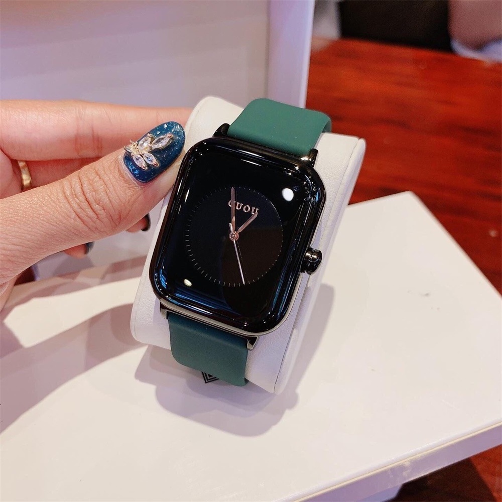 GUOU Women Watches Fashion Square Ladies Quartz Watch Jelly Design Simple Dial Luxury Silicone Women Watches