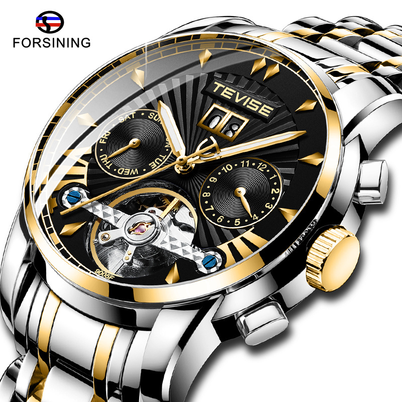 TEVISE Watch T9005F Casual Business Full Steel Watches Men Wrist Luxury Male Automatic Mechanical Wristwatches Relogio Masculino