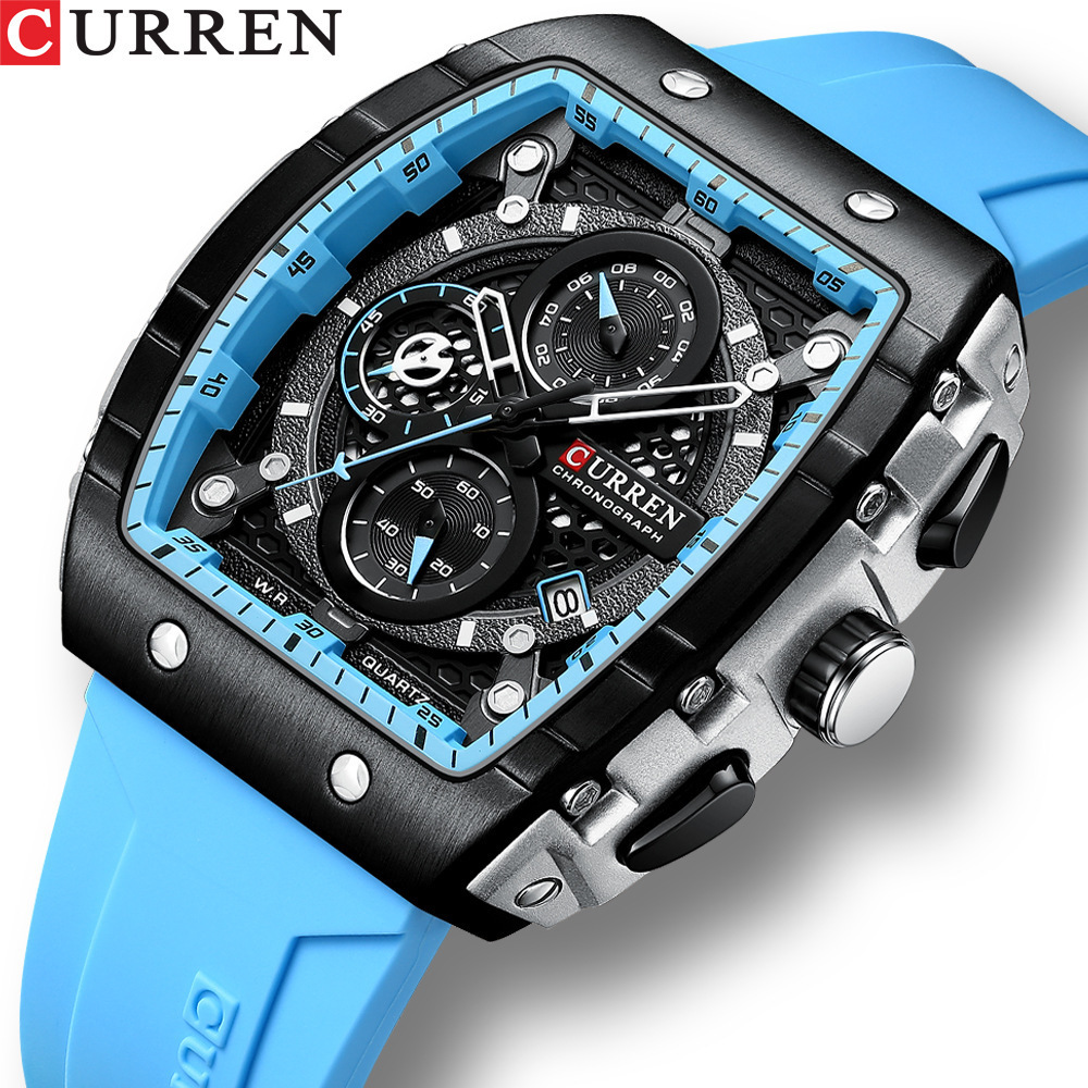 2022 CURREN 8442  Men's Watches Sport Chronograph Wristwatches Luxury With Luminous Quartz Watch Relogio Masculino Male Clock