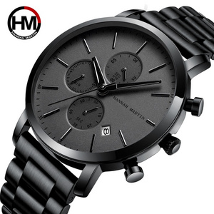 2021 Luxury Japan Movt Quartz Watch Stainless Steel Back Mens Watch Best Quality Black Man 3atm Water Resistant Alloy Watches