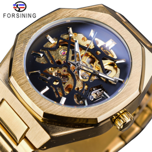 forsining top brand stainless steel back cover Men's Fashion Casual Hollow Machine Automatic watch