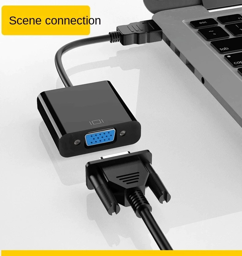 Shenzhen Factory Price 1080P Active for HDMI to VGA converter with audio port adapter cable for PC display TV Project