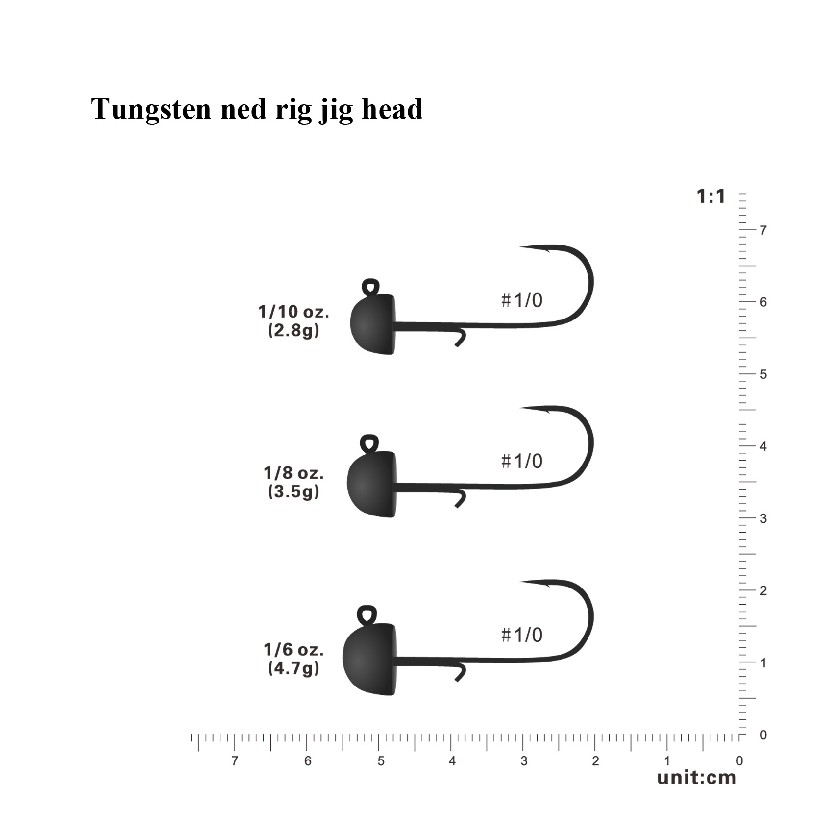 Tungsten ned rig jig heads for Bass Fishing, Crappie Jig Heads Mushroom Head Jigs Fishing Hooks