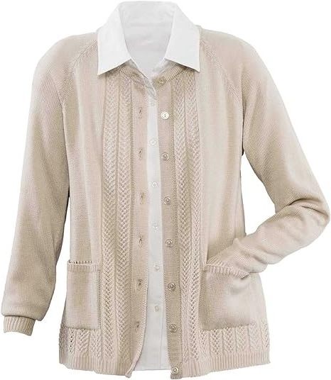 Ultrasoft Women's Classic Button-Front Knit Cardigan - Sweater Long Sleeves Patch Pockets 2023