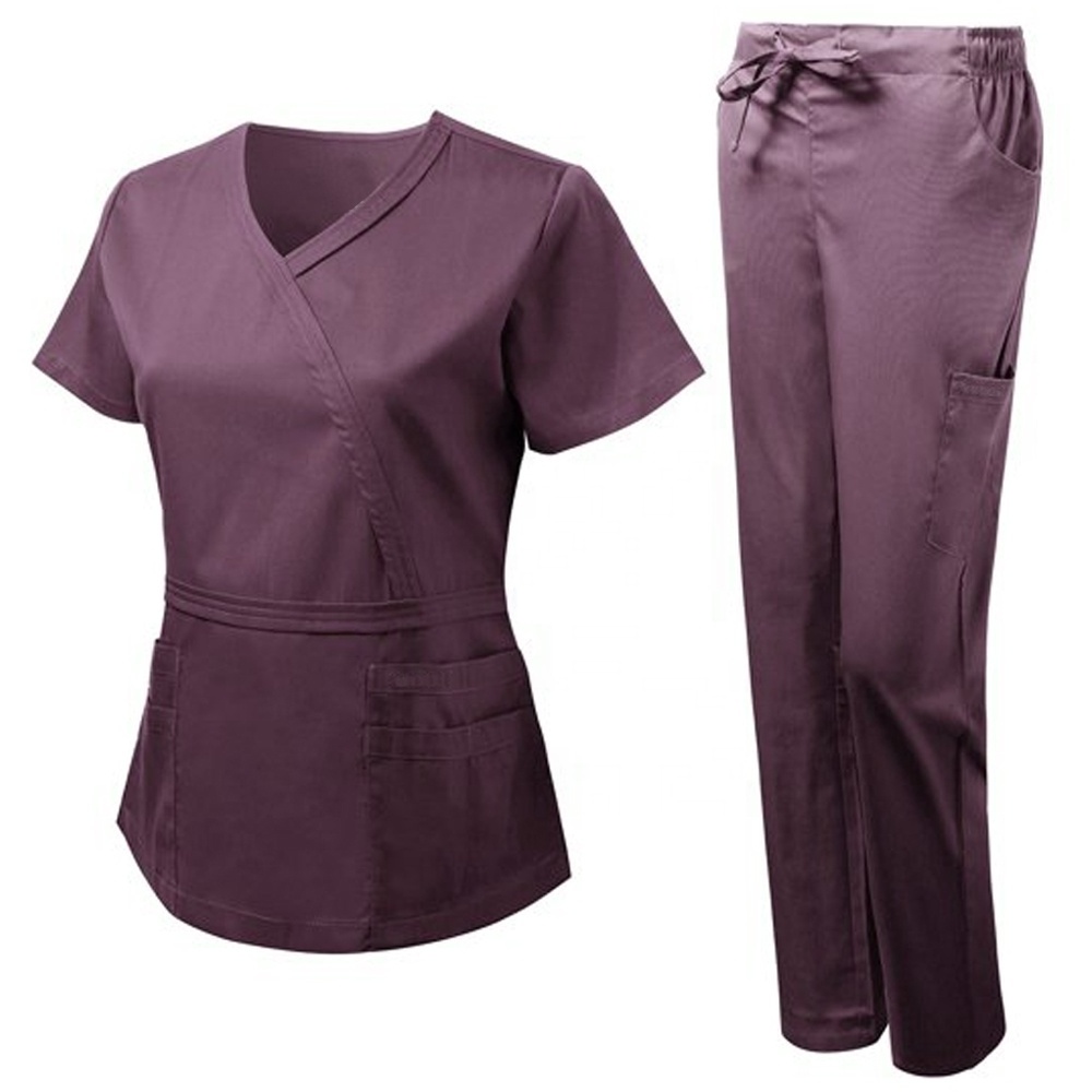 Wholesale Hospital Uniform Medical Nursing Scrubs Set 4 Way Stretch Tops and Pants Unisex Medical Scrub For Women Men