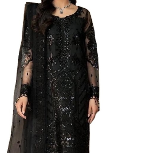 Best quality Pakistani dresses top trends of 2024 at wholesale rates chiffon collection Black dress shopping