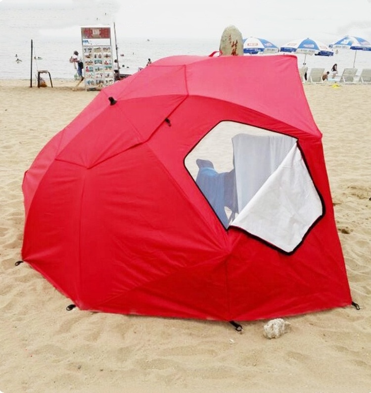 Portable UPF Extra Large Space 3-4 Person Fishing Umbrella 8 feet Sun Shelter Beach Umbrella Sun Outdoor Tent Heavy Duty