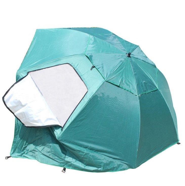 Portable UPF Extra Large Space 3-4 Person Fishing Umbrella 8 feet Sun Shelter Beach Umbrella Sun Outdoor Tent Heavy Duty