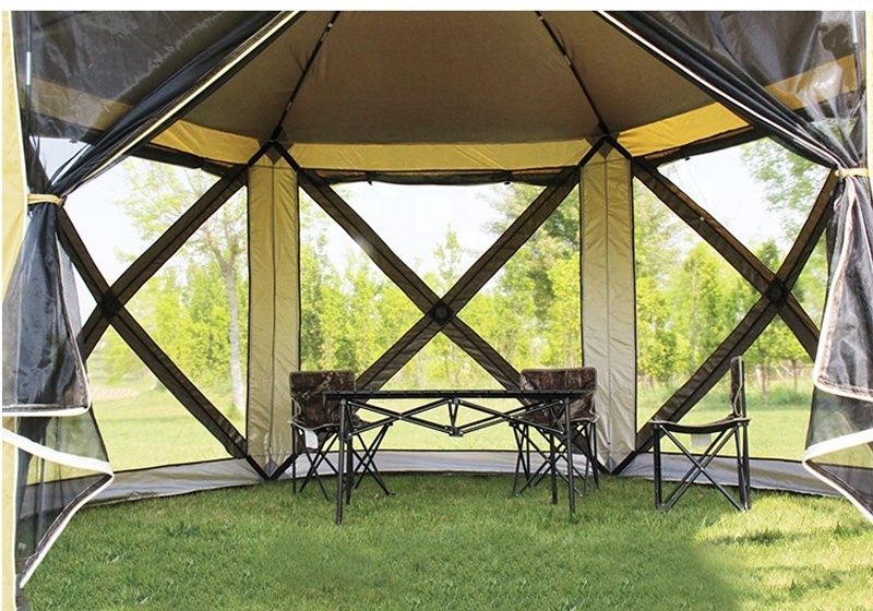 Hexagon Outdoor Quick Open Insect-resistant Mesh Net Screen House Tent Summer Camping Family Tent Gazebo Mesh House Portable