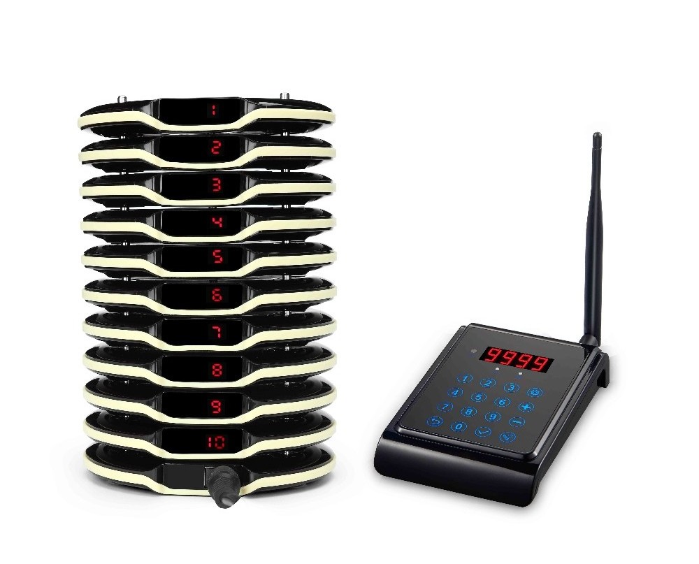 Wireless paging system coaster pager buzzer queue calling for restaurant to call customer collecting food