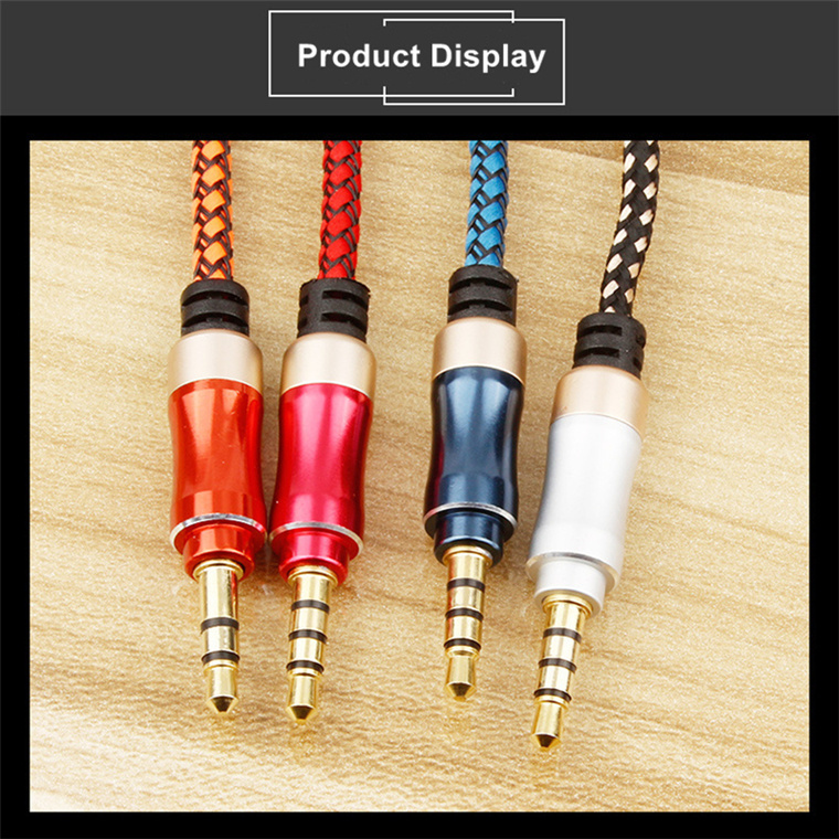 Best selling 3.5mm cable audio wire bulk gold plated optical aux headphone durable extension stereo 4 pole audio cable