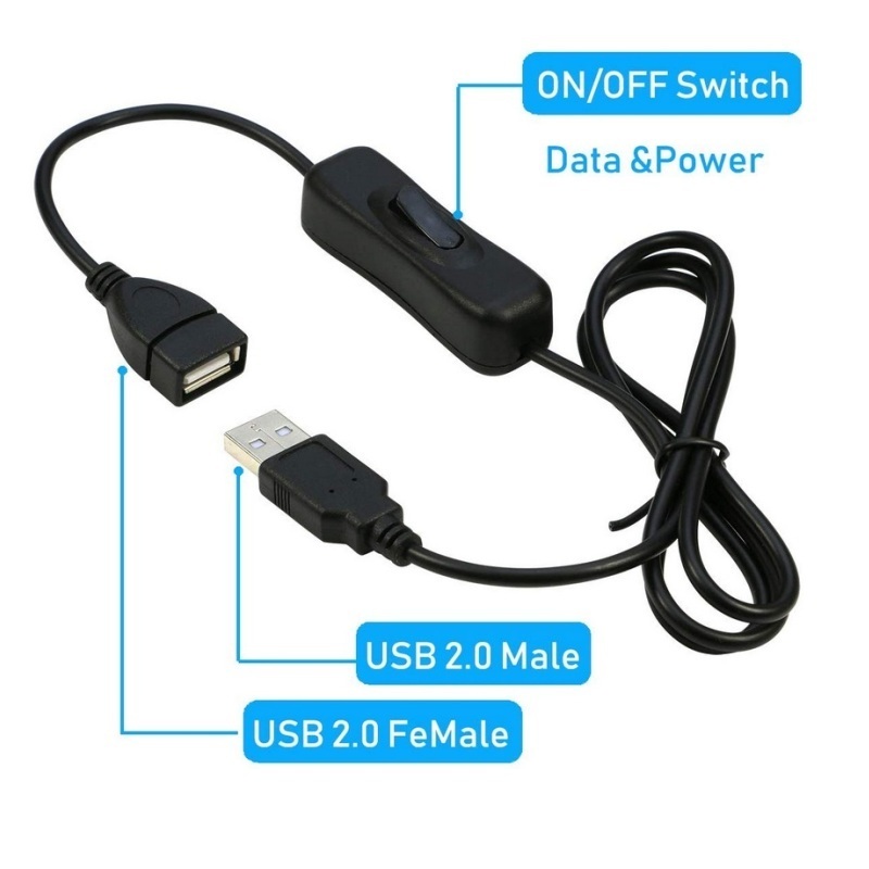 Factory Supply USB A Male to A Female Cable with On/Off Switch USB 2.0 Extension Cable Cord for LED Fan Lamp