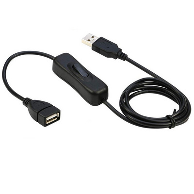 Factory Supply USB A Male to A Female Cable with On/Off Switch USB 2.0 Extension Cable Cord for LED Fan Lamp