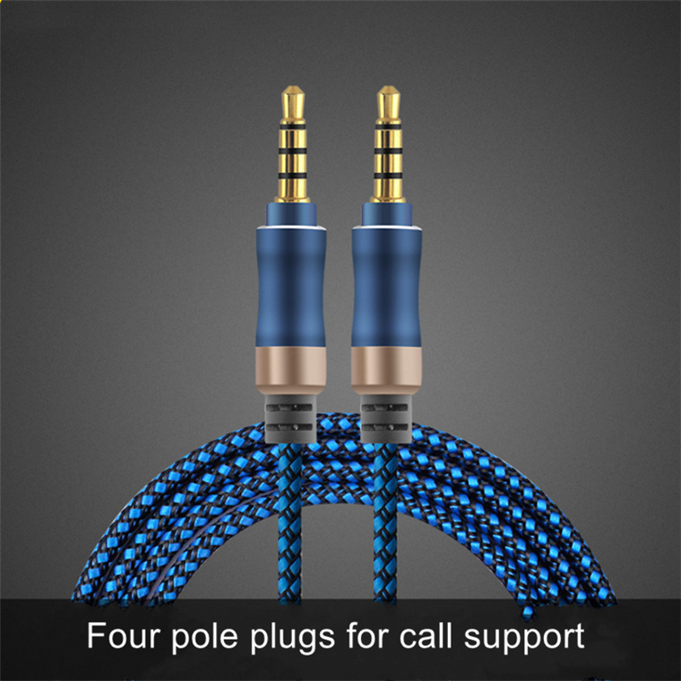 Best selling 3.5mm cable audio wire bulk gold plated optical aux headphone durable extension stereo 4 pole audio cable