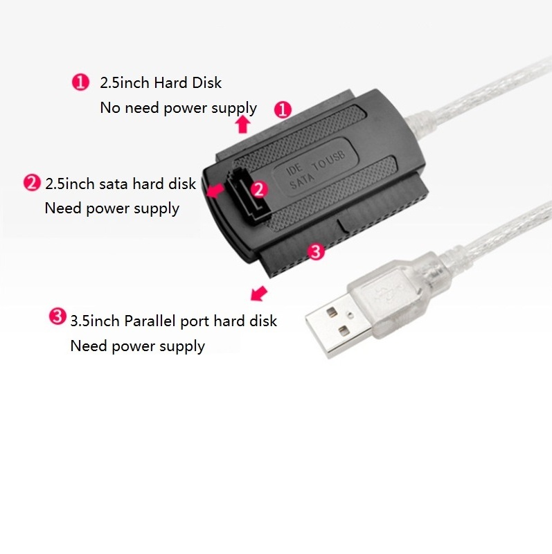 Usb 2.0 IDE Sata 2.5 3.5 Inch Hard Drive Disk Hdd Adapter Cable For Pc Laptop Converter