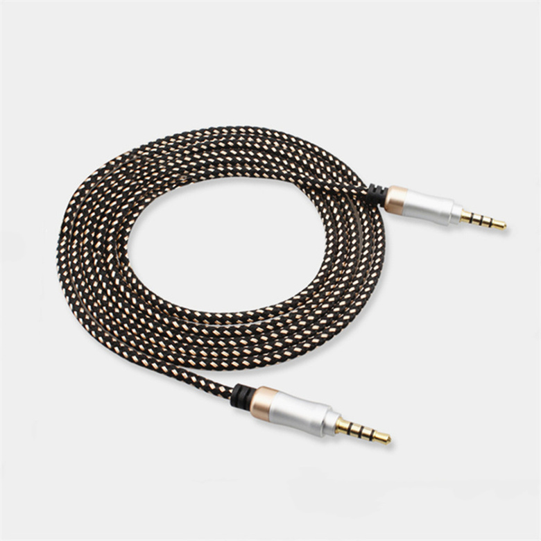 Best selling 3.5mm cable audio wire bulk gold plated optical aux headphone durable extension stereo 4 pole audio cable