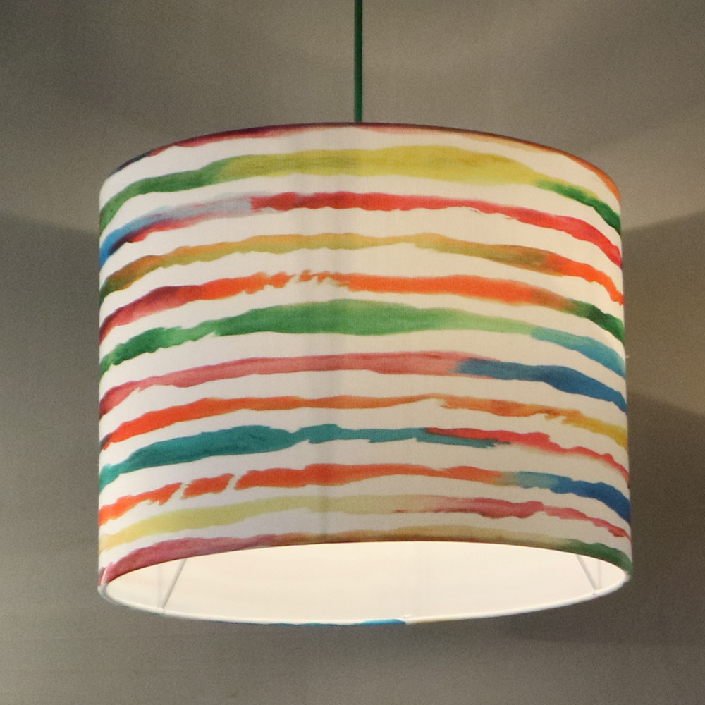 Modern Style Large Cylinder Printing Lamp Covers Floor Lampshade And Pendant Lamp Shade Fabric Material With E27 Painted Frame