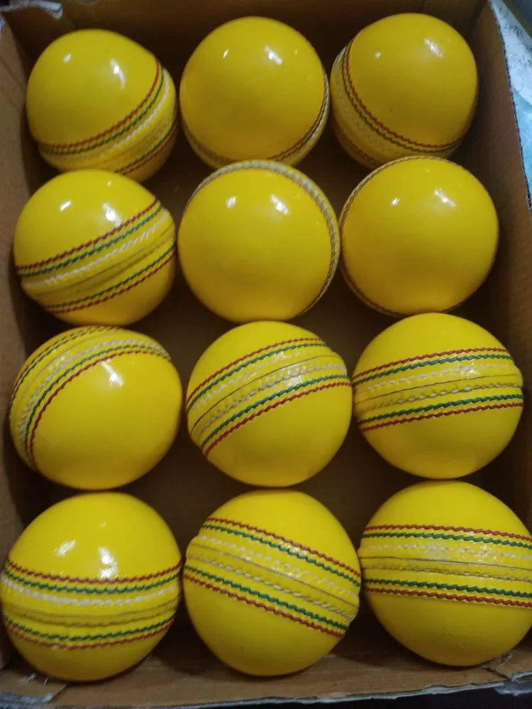 AAS Yellow Indoor Leather Cricket Ball High Quality Yellow Indoor Balls for Indoor Cricket Sports Training Indoor Cricket Balls