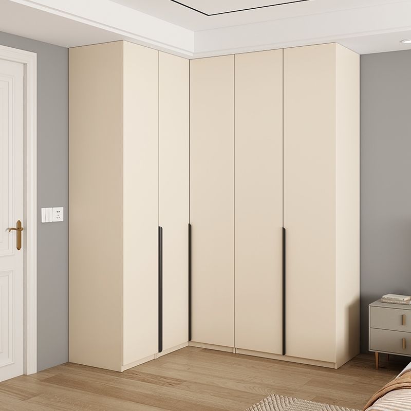 Custom 3 4 6 door white wardrobe solid wood walkin closets L cube corner shelf bedroom wall wardrobe design Walk in Closet