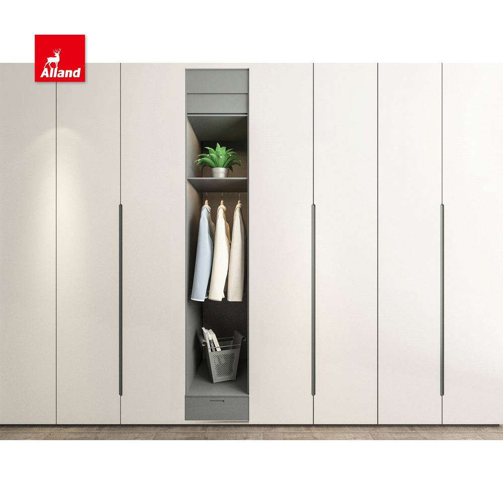 Allandcabinet European Modern Design Painted Wardrobe With  Handleless Customized Simply  Lacquer Closet Set With J Pull