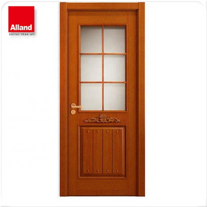 Traditional Interior Wooden Door Swing Wood Kitchen Doors With Glass Panel For Custom Home