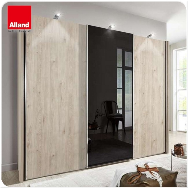 Custom Modern Wardrobe Bedroom Furniture Doors glass wooden bedroom walk in closet storage & organization Wardrobe For Bedroom