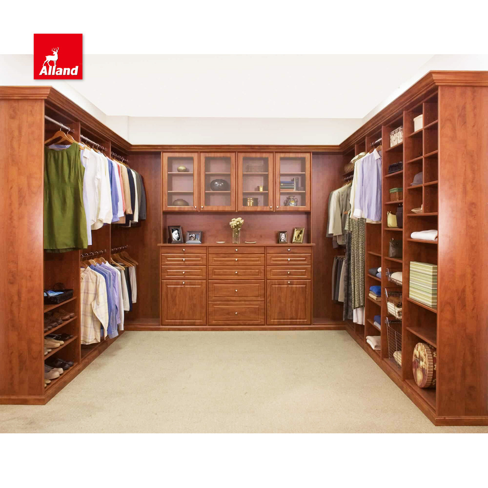 Allandcabinets Luxury Design Solid Wood Walk-in Wardrobes Reach-in Wooden Closets Top Quality