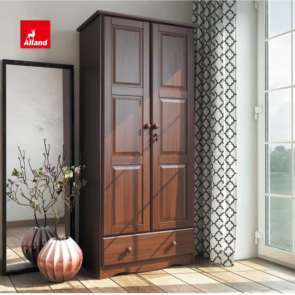 Allandcabinet Customized Luxury Traditional Design Shaker Style Raised Door Stained Finish Solid Wood Wardrobe Closet